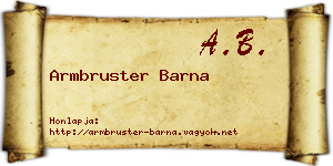 Armbruster Barna névjegykártya