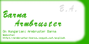 barna armbruster business card